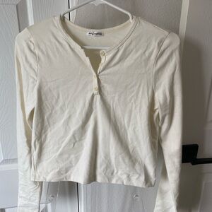 Reformation Long sleeve Henley Cream Top